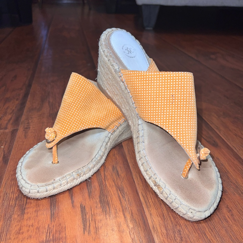 Stylish Orange Espadrille Wedges